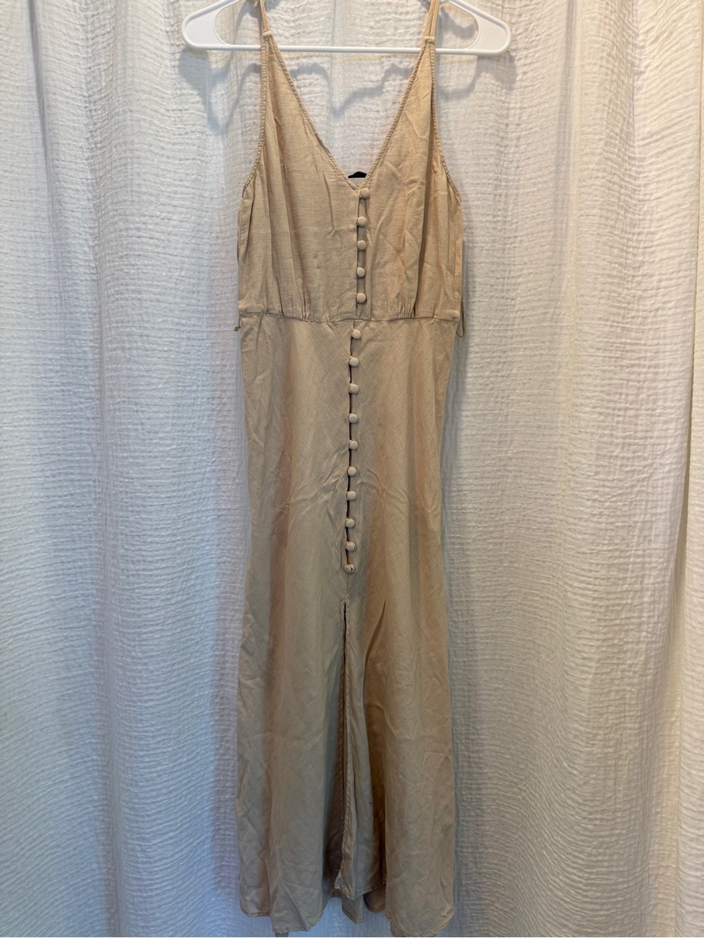 Zara NWT Linen Dress with Front Slit